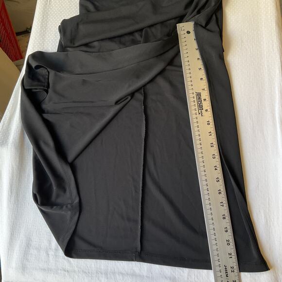 VINTAGE Express Women Long Cocktail Dress Size 1/2 Black Sleeveless Stretchy - Picture 8 of 10